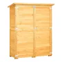 Outdoor Storage Shed, Large Wooden Outside Storage Cabinet with Waterproof Roof and Metal Frame, Double Lockable Doors Garden To