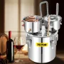Alcohol Still, 50L SUS Water Alcohol Distiller with Condenser & Thumper Keg, 13.2Gal Wine Making Boiler with Copper Tube, Home B