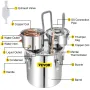 Alcohol Still, 50L SUS Water Alcohol Distiller with Condenser & Thumper Keg, 13.2Gal Wine Making Boiler with Copper Tube, Home B