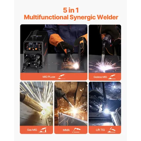 MiG Welder 200a Pluse MiG Welding Machine 5-in-1 Synergic