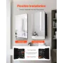 Medicinskabet 20 "x 30" spejlmedicinsk kabinet Justerbare hylder