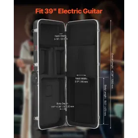 Elektrisk guitar hårdt etui 41,34 tommer med lås og nøgler til