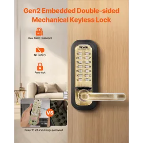 Mechanical Keyless Entry Door Lock 14 Key Mechanical Door Lock Waterproof