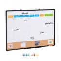 36"x24" Monthly Calendar Whiteboard & Cork Board Combo with Aluminum Frame