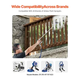 Luftløs malingsspraypistol og slangesæt 3600psi med udvidelsesstænger filtre