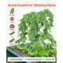 Cucumber Trellis for Climbing Plants, 35" x 55" Foldable Cucumber Trellis Set with Plant Clips, Metal Garden Trellis for Raised 