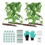 Cucumber Trellis for Climbing Plants, 35" x 55" Foldable Cucumber Trellis Set with Plant Clips, Metal Garden Trellis for Raised 