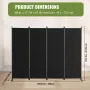 Room divider 4-panel foldning privatlivsskærm stof partition