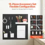 Pegboard Combination Kit 11 X 11 "Plastic Pegboard 4 Panels til Home Black