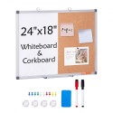 24 "X 18" Whiteboard & Cork Board Combo med aluminiumsramme til skolehjem