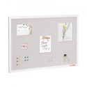 36"x24" White Cork Board with Linen Surface Wall-Mounted Bulletin Board