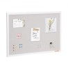 36"x24" White Cork Board with Linen Surface Wall-Mounted Bulletin Board
