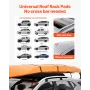 Soft Roof Rack Pads, 15.5-Inch Universal Car Roof Rack Pads, 176LBS Loading Capacity Luggage Kayak Carrier with Portable Storage