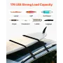 Soft Roof Rack Pads, 15.5-Inch Universal Car Roof Rack Pads, 176LBS Loading Capacity Luggage Kayak Carrier with Portable Storage