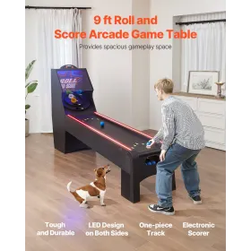 9 ft rulle & score Arcade Game Table Electronic Scorer Game Room 4 Balls
