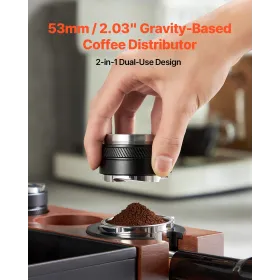 53 mm kaffedistributør 2-i-1 justerbar espresso-distributør til