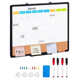 24 "X18" Månedlig kalender Whiteboard & Cork Board Combo med aluminiumsramme