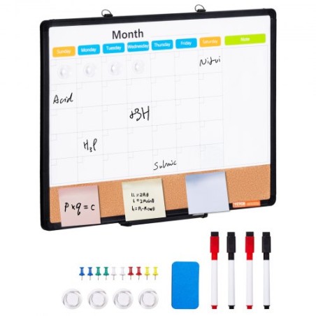 24 "X18" Månedlig kalender Whiteboard & Cork Board Combo med aluminiumsramme