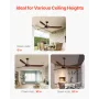 72 Inch Ceiling Fan without Light, 6-Speed Remote Control, 3-Wood-Blade, Reversible DC Motor, Modern Low Profile Flush Mount Ext