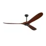 72 Inch Ceiling Fan without Light, 6-Speed Remote Control, 3-Wood-Blade, Reversible DC Motor, Modern Low Profile Flush Mount Ext