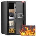 Single Door 4.0 cu.ft Safe Box with Key Lock & Password Cabinet Black