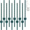 3 Feet Fence Post 10 Pack T-Post Heavy Duty Metal Fence Posts Green