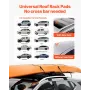 Soft Roof Rack Pads, 31.5" Universal Car Roof Rack Pad, 176LBS Load Capacity Luggage Kayak Carrier with 4 Tie-Down Straps, 2 Qui