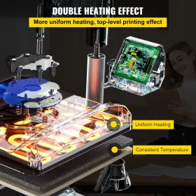 Heat Press Machine, 30.48 x 38.1 cm, Fast Heating, 360 Swing Away Digital Sublimation T-Shirt Vinyl Transfer Printer, Canvas Bag