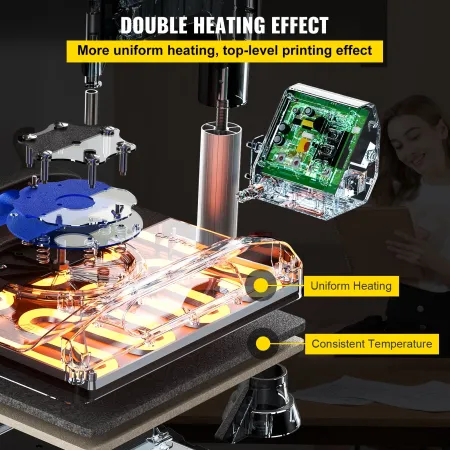 Heat Press Machine, 30.48 x 38.1 cm, Fast Heating, 360 Swing Away Digital Sublimation T-Shirt Vinyl Transfer Printer, Canvas Bag