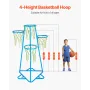 Børn Basketball Hoop 4-hoop bærbar basketballstativ justerbare