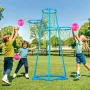 Kids Basketball Hoop, 4-Hoop Child Basketball Hoops, Portable Basketball Stand with Adjustable Heights and 3 Balls, Indoor and O