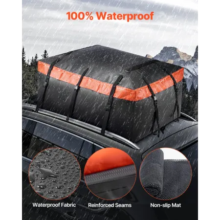 Car Rooftop Cargo Carrier Bag, 20 Cubic Feet Roof Cargo Carrier, Heavy Duty 840D PVC 100% Waterproof Car Roof Luggage Bag for Al