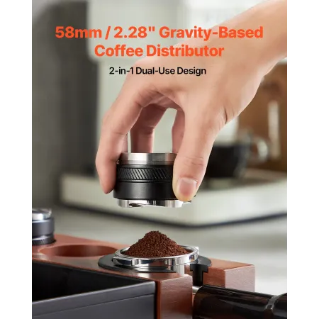 58 mm kaffedistributør 2-i-1 justerbar espresso-distributør til