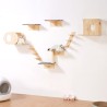 Wall Mounted Cat Shelves Tree with Jumping Boards Nests Hammock Set of 7