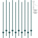 6 Feet Fence Post 10 Pack T-Post Heavy Duty Metal Fence Posts Green