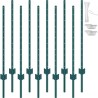 4 Feet Fence Post 10 Pack T-Post Heavy Duty Metal Fence Posts Green
