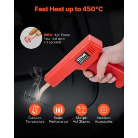 Plast svejser 100w plast svejsning pistol med 800stk hæfteklammer