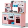 Kitchen Playset Kids Pretend Cooking Play Toy 24 Piece Accessories Pink