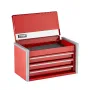 Metal Tool Box, 8.6-inch, Portable Metal Tool Box with 3 Drawers, Small Tool Chest with EVA Liners and PP Feet Pads, Heavy-Duty 