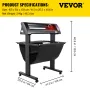 Vinyl Cutter, 870mm Vinyl Plotter, LED Screen Plotter Cutter, Semi-Automatical Built-in Optical Eye for Accurate Guiding, Compat