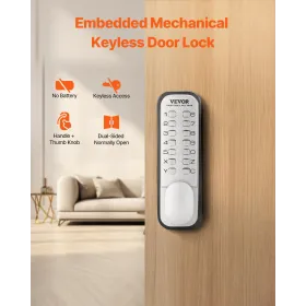 Mechanical Keyless Entry Door Lock 14 Key Mechanical Keypad Door Knob Home