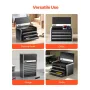 Metal Tool Box, 8.6-inch, Portable Metal Tool Box with 3 Drawers, Small Tool Chest with EVA Liners and PP Feet Pads, Heavy-Duty 