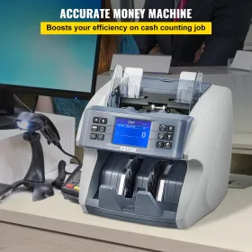 Money Machine, Mixed Denominations Money Counter, 5 Counterfeit Detection Small Bill Counter, Multiple Working Modes Cash