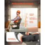 Universal Forklift Seat, Tractor Suspension Seat with Adjustable Back, Armrest & Safety Belt, Secure Fold Down Tractor Seat with