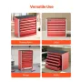 Metal Tool Box, 8.6-inch, Portable Metal Tool Box with 5 Drawers, Small Tool Chest with EVA Liners and PP Feet Pads, Heavy-Duty 