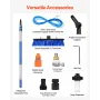 Water Fed Pole Kit, 3.6m Solar Panel Cleaning Pole with Extendable Handle, 180° Rotatable Brush Head & 20m Hose, Household & Out