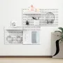 Pegboard Combination Kit, 11" x 11" Plastic Pegboard, 4 Panels, Peg Board Wall Organizer Kit with Accessories, for Garage Tool S