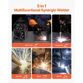 MIG Welder 250A Pluse Mig Welding Machine 5-in-1 Synergic Welder Machine