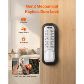 Mechanical Keyless Entry Door Lock 14 Key Mechanical Door Lock Single-Side