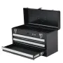 Metal Tool Box, 20.5-inch, Portable Metal Tool Box with 3 Drawers, Small Tool Chest with EVA Liners, Ball Bearing Slide Drawers 